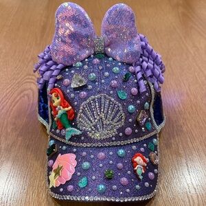 Purple Mermaid-Themed Cap with Bow